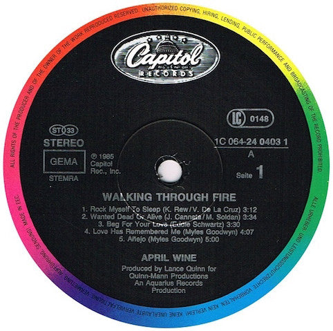 April Wine ‎– Walking Through Fire