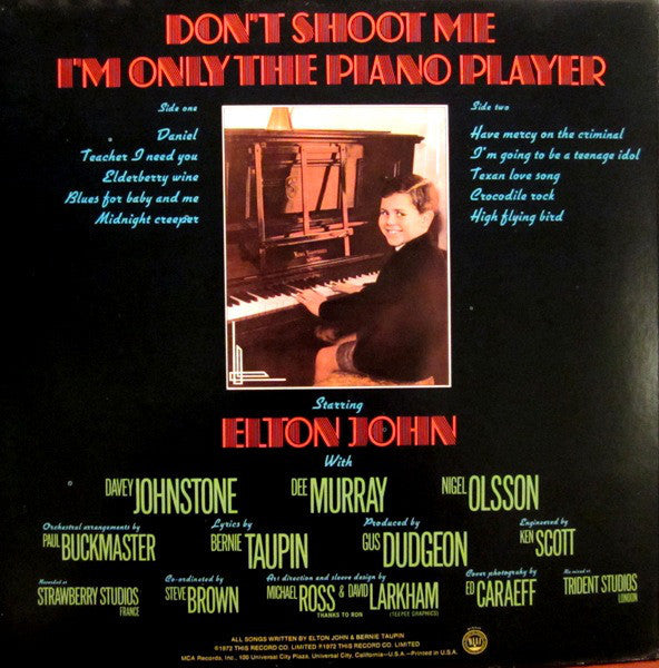 John, Elton ‎– Don't Shoot Me I'm Only The Piano Player