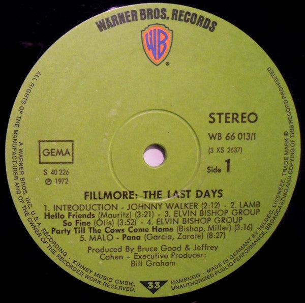 Fillmore The Last Days - V/A