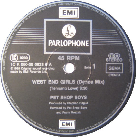 Pet Shop Boys - West End Girls (Dance Mix)