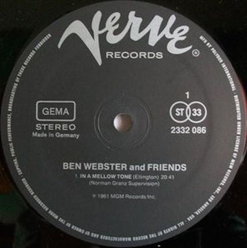 Webster, Ben  ‎– Ben Webster And Friends