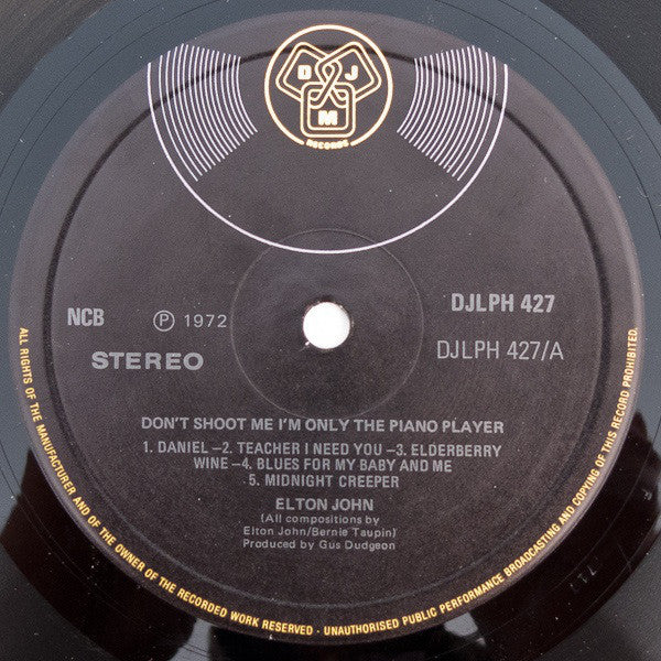 John, Elton ‎– Don't Shoot Me I'm Only The Piano Player