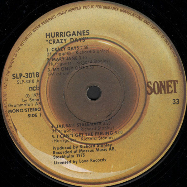 Hurriganes - Crazy Days.