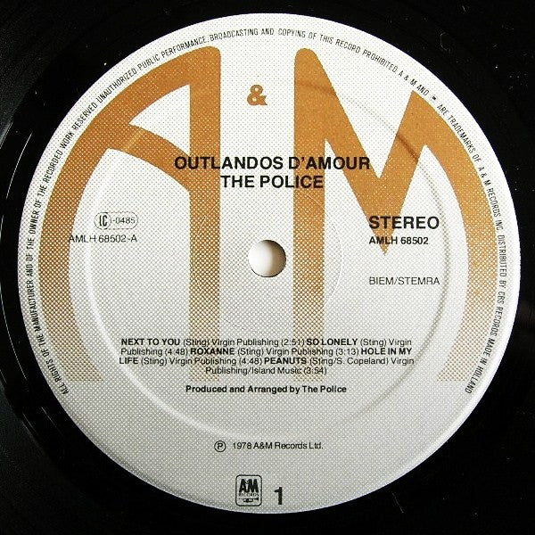 Police - Outlandos d'Amour