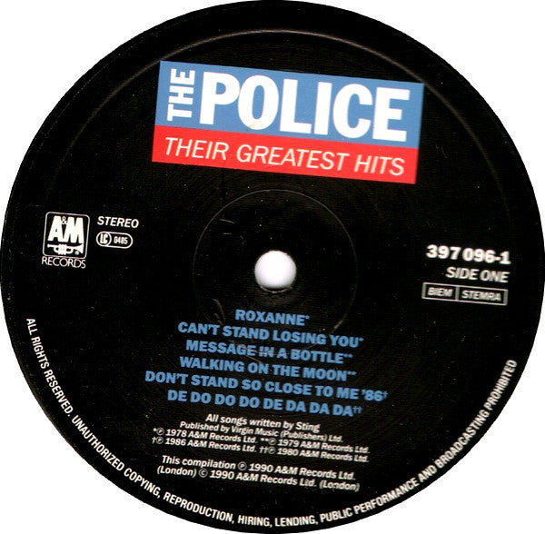 Police ‎– Their Greatest Hits
