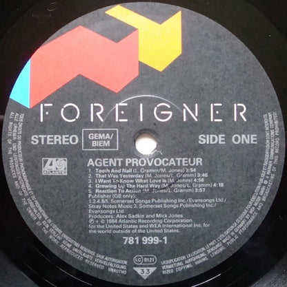Foreigner ‎– Agent Provocateur