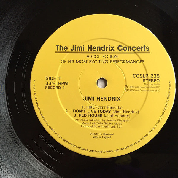 Hendrix,  Jimi  ‎– The Jimi Hendrix Concerts