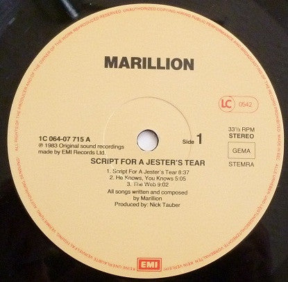 Marillion - Script For A Jester's Tear