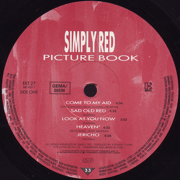 Simply Red ‎– Picture Book