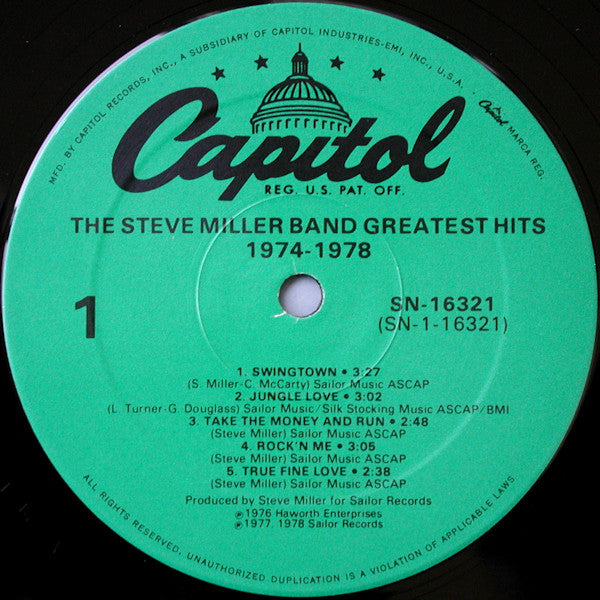 Steve Miller Band ‎– Greatest Hits 1974-78