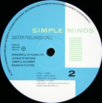 Simple Minds - Sister Feelings Call