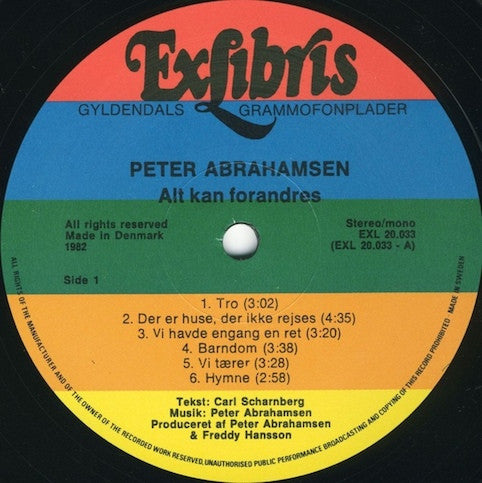 Abrahamsen, Peter ‎– Alt Kan Forandres - RecordPusher  