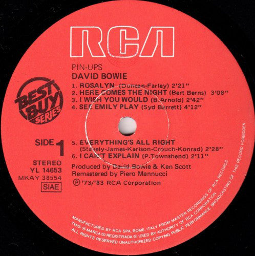 Bowie, David - Pinups - RecordPusher  