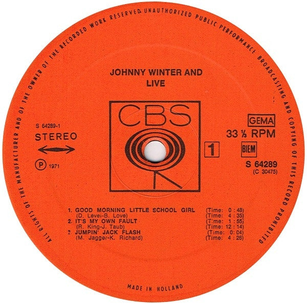 Winter, Johnny - Live