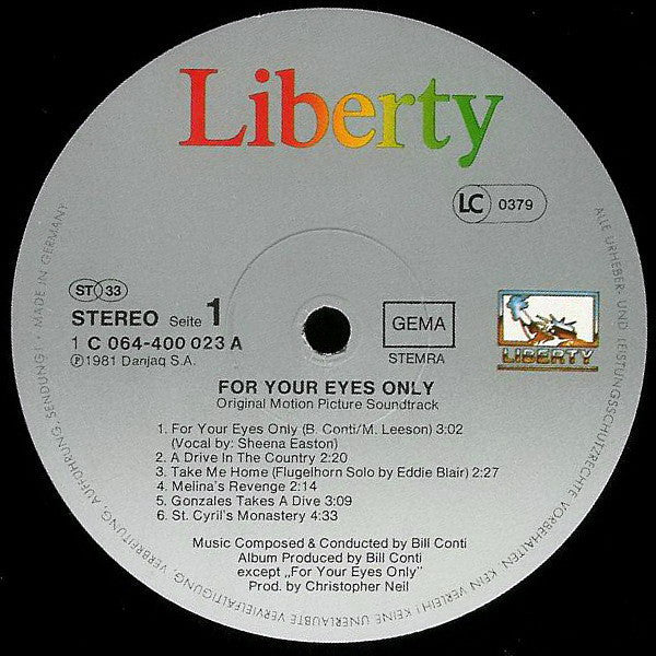 James Bond ‎– For Your Eyes Only - OST