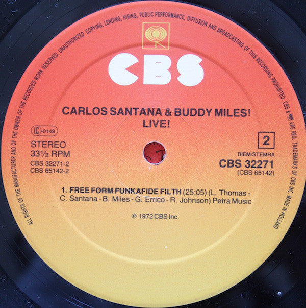 Santana, Carlos & Buddy Miles - Carlos Santana & Buddy Miles! Live!