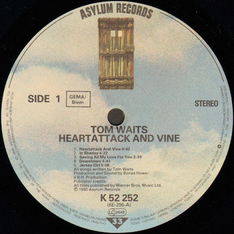 Waits, Tom ‎– Heartattack And Vine