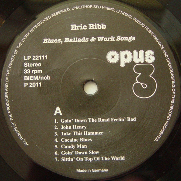 Bibb, Eric - Blues, Ballads & Work Songs