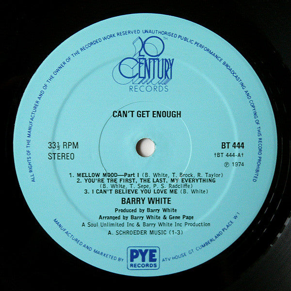 White, Barry - Can't Get Enough