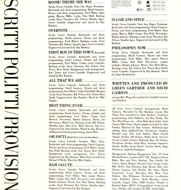 Scritti Politti - Provision