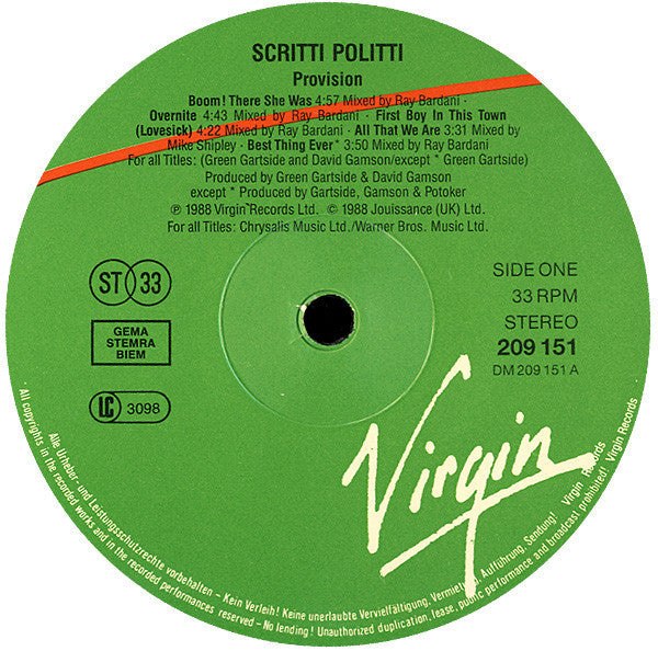 Scritti Politti - Provision