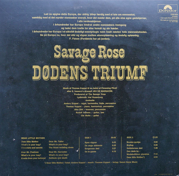 Savage Rose - Dødens Triumf