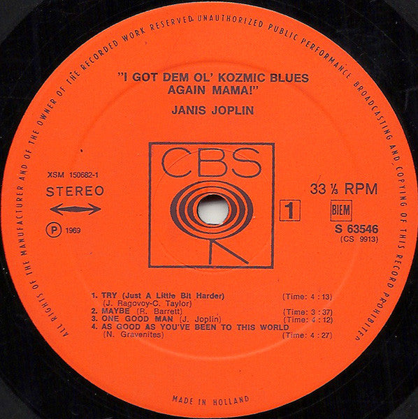 Joplin, Janis - I Got Dem Ol' Kozmic Blues Again Mama !