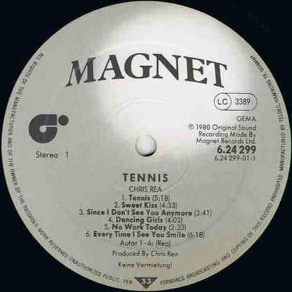 Rea, Chris ‎– Tennis