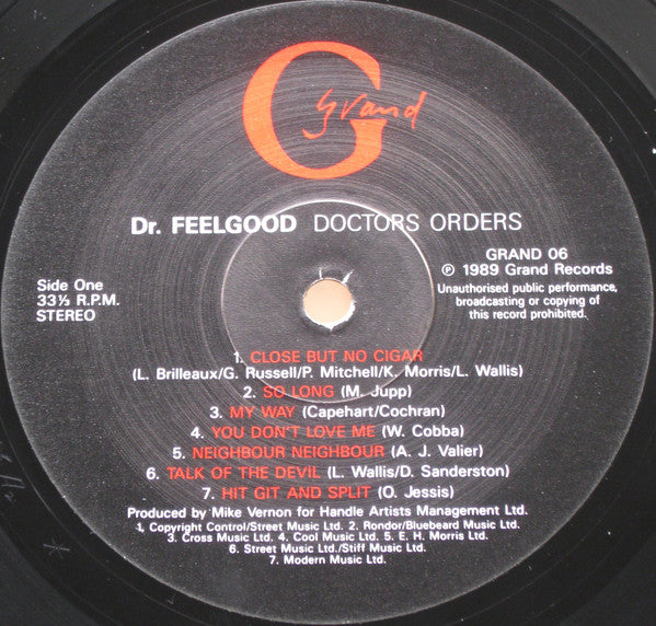 Dr. Feelgood ‎– Doctors Orders