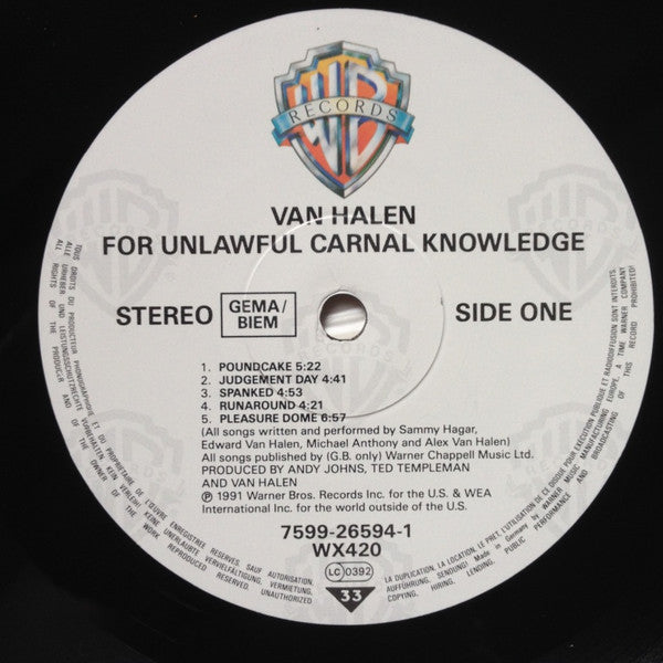 Van Halen ‎– For Unlawful Carnal Knowledge