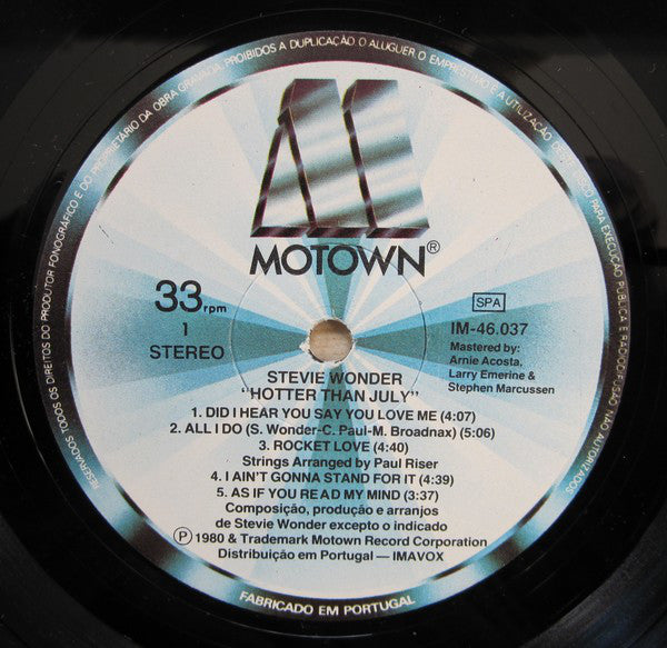 Wonder, Stevie - Hotter Than July