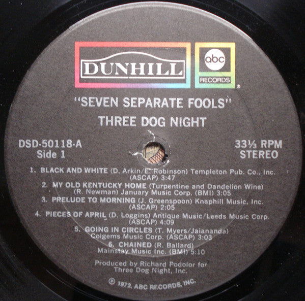 Three Dog Night ‎– Seven Separate Fools