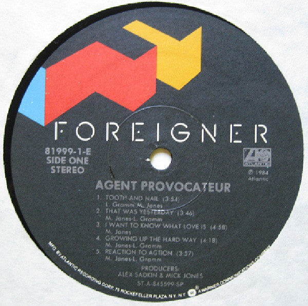 Foreigner ‎– Agent Provocateur