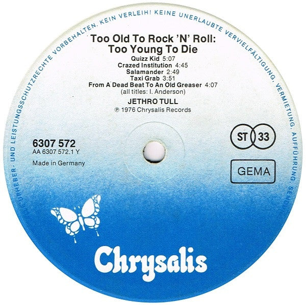 Jethro Tull - Too old To Rock 'n' Roll: Too Young To Die!