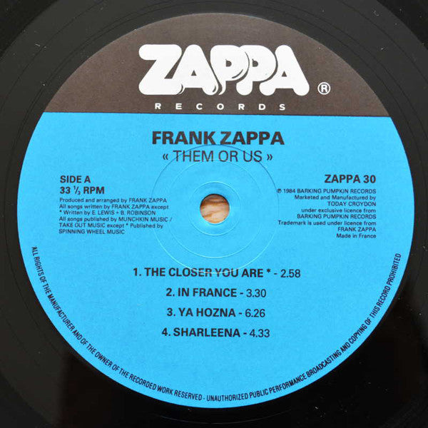 Zappa, Frank ‎– Them Or Us