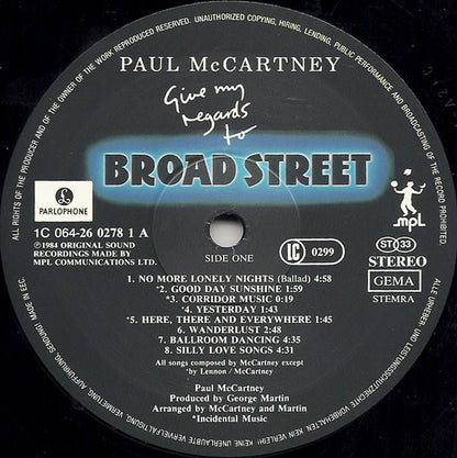 McCartney, Paul - Give My Regards To Broad Street