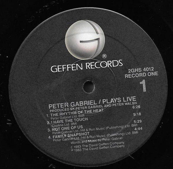 Gabriel, Peter - Plays Live