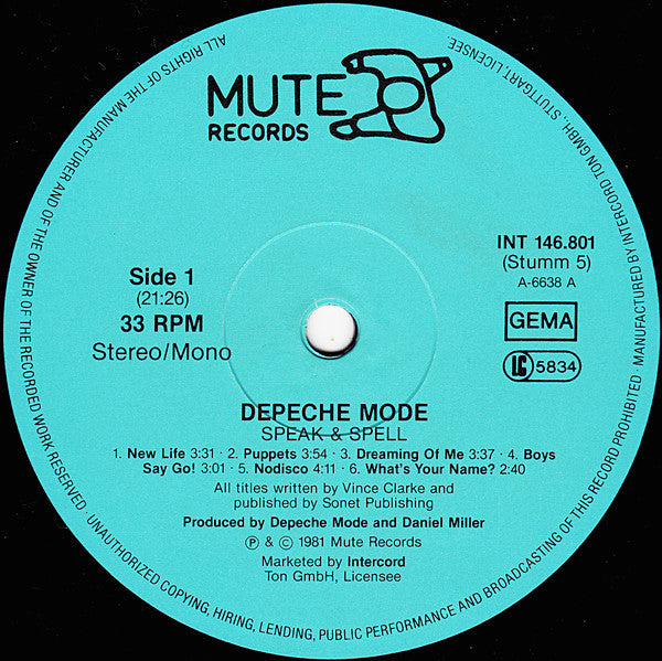 Depeche Mode - Speak & Spell