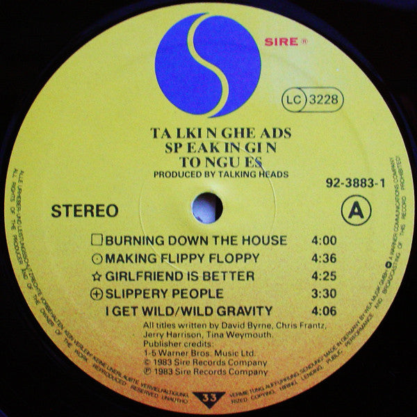 Talking Heads - Speaking In Tongues