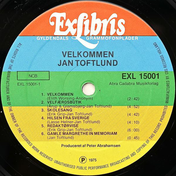 Toftlund, Jan ‎– Velkommen