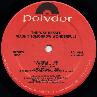 Waitresses - Wasn't Tomorrow Wonderful ?