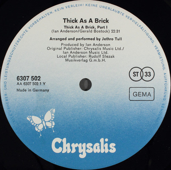 Jethro Tull - Thick As  A Brick