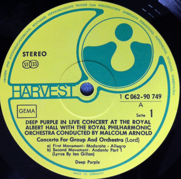 Deep Purple & Royal Philharmonic Orchestra, The ‎– Concerto For Group And Orchestra