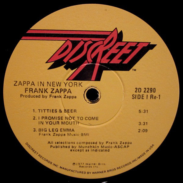 Zappa, Frank - Zappa In New York