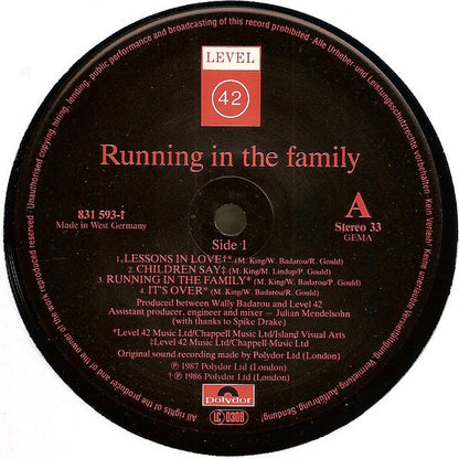 Level 42 ‎– Running In The Family
