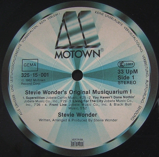 Stevie Wonder ‎– Stevie Wonder's Original Musiquarium 1