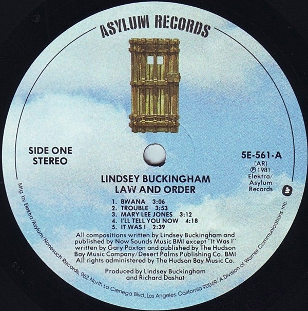 Lindsey Buckingham ‎– Law And Order