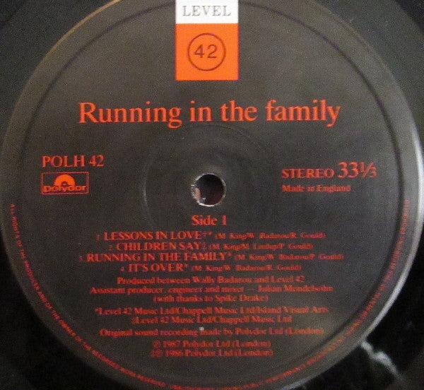 Level 42 ‎– Running In The Family