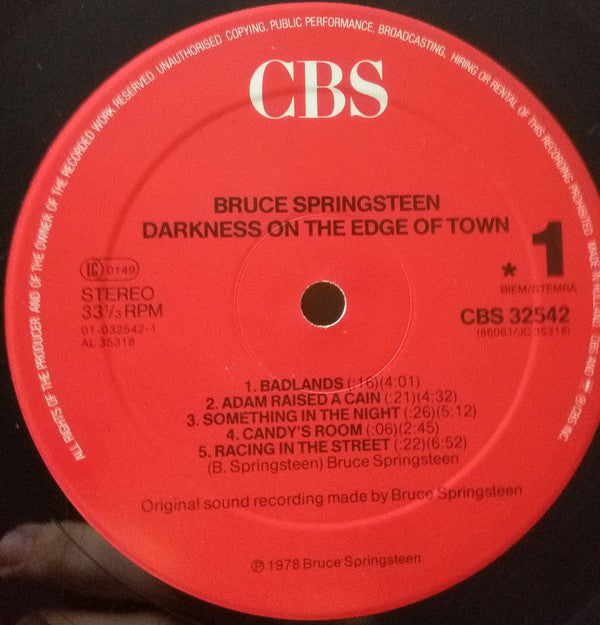 Springsteen, Bruce - Darkness On The Edge Of Town