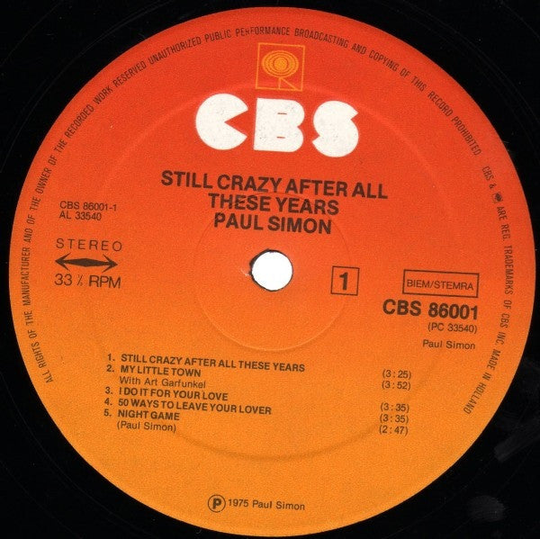 Simon, Paul - Still Crazy After All These Years